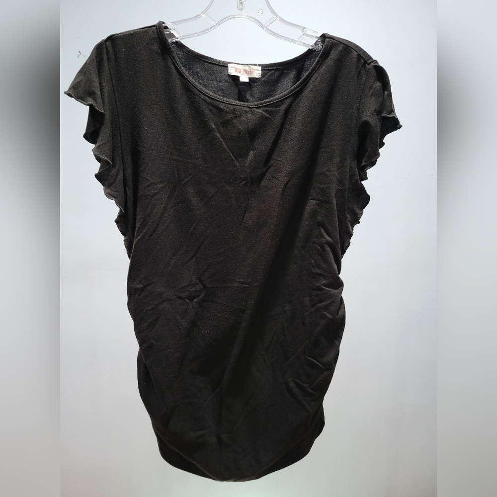 Elegant Black Ruffle Sleeve Blouse